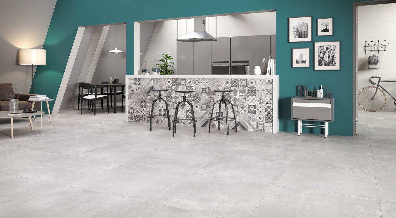 Volcano White 600x1200mm Matte Floor/Wall Tile (1.44m2 per box)