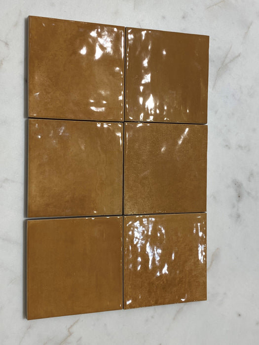 Clay Mustard 100x100mm Gloss Finish Wall Tile (0.68m2 box)