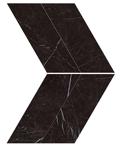 Marvel Stone Nero Marquina Chevron 225x229mm Polished Finish Floor Tile (0.31m2 box)