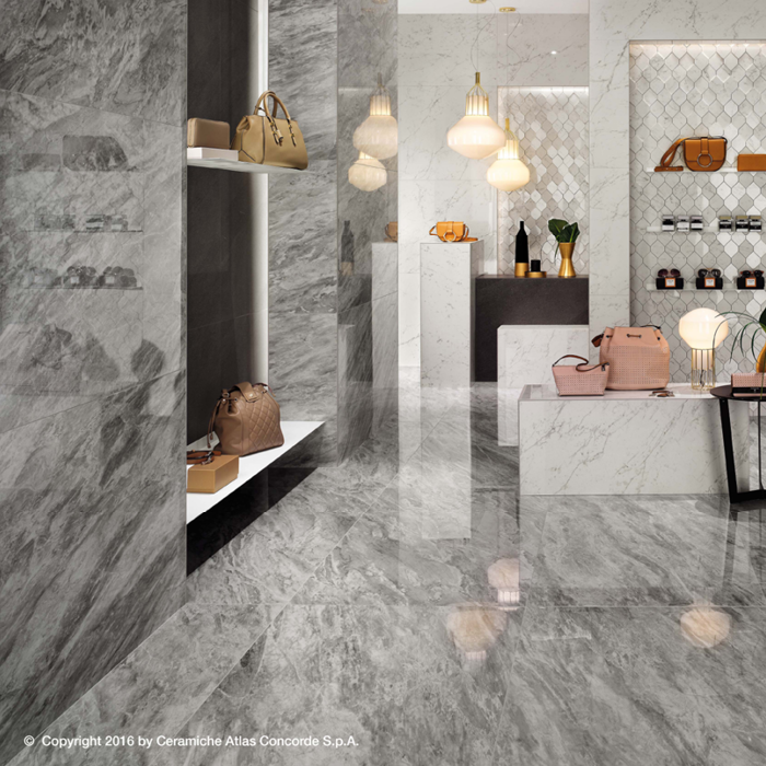 Marvel Stone Bardiglio Grey 450x900mm Matte Finish Floor Tile (1.215m2 box)