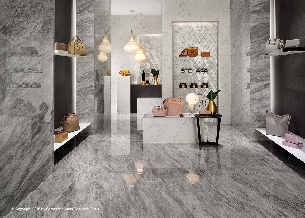 Marvel Stone Bardiglio Grey 450x900mm Matte Finish Floor Tile (1.215m2 box)